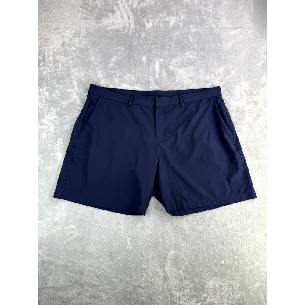 Fabletics Golf Shorts Mens 44 Navy Blue Twill Stretch Performance Logo High Rise